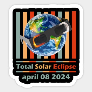 Vintage Total Solar Eclipse 2024 Sticker